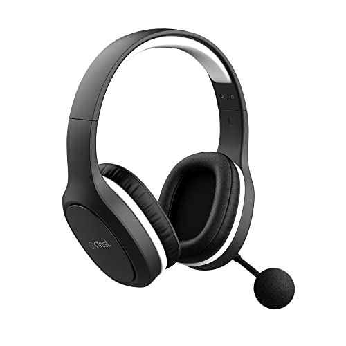 Trust Gaming GXT 391 Thian Cascos Gaming Inalambricos, Auriculares PS4, PS5, 5.8 GHz, Dongle USB, Over Ear, Recargable, Multi-Platform, Cascos con Microfono para PC Ligeros y Sostenibles - Negro