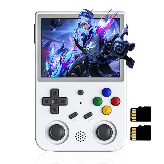 RG353V - Consola de Juegos portátil Compatible con Sistema Dual OS Android 11 y Linux, Soporte 2.4G/5G WiFi 4.2 Bluetooth 64G Tarjeta SD, batería de Alta Capacidad de 3200 mAh, Color Blanco