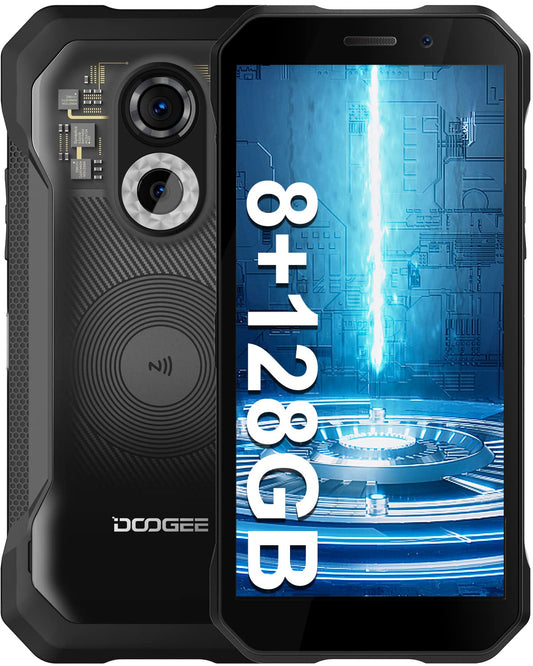 DOOGEE S61 Pro (2023) Movil Resistente Agua y Golpes Android 12, 8GB+128GB Moviles Rugerizados, 48MP+20MP Visión Nocturna Cámara, 5180mAh Batería, 6" HD+ Smartphone Irrompible 4G, IP68IP69K/NFC