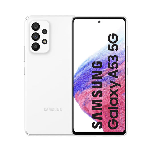 Samsung Galaxy A53 5G (128 GB) Blanco - Teléfono Móvil con Pantalla de 6,5'', Smartphone Android de 6 GB de RAM, Memoria Interna Ampliable, Batería de 5000 mAh y Carga Super Rápida (Versión ES)