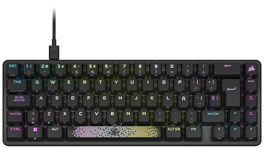 Corsair K65 PRO MINI RGB 65% Optical-Mechanical Wired Gaming Keyboard - Interruptores OPX - Teclados PBT Double-Shot - Compatible con iCUE - PC, PS5, PS4, Xbox - QWERTY ES - Negro